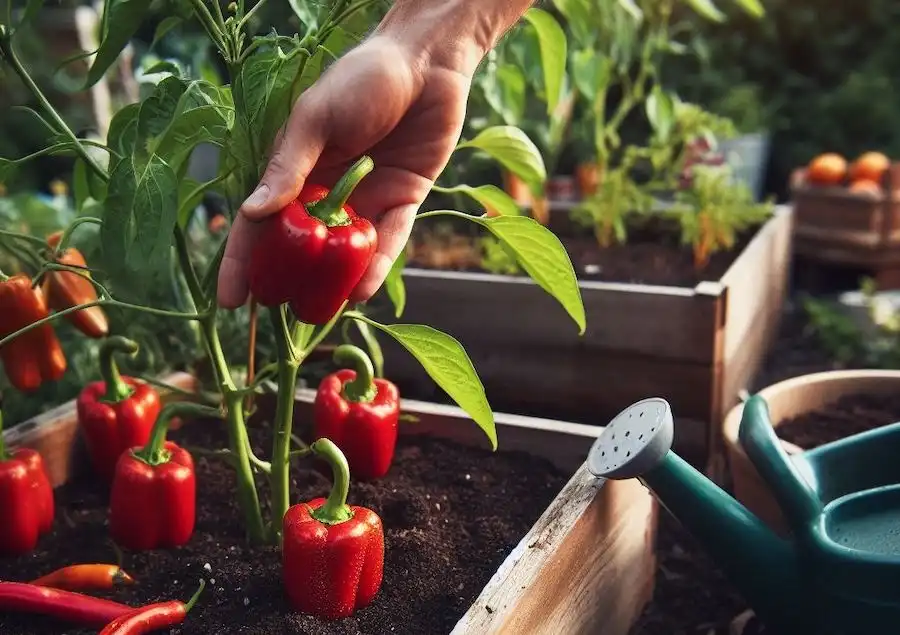 Rote Paprika zu Hause ernten